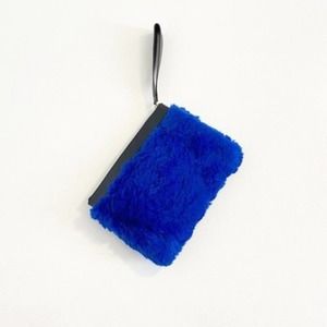 Anthro Molliolli Blue Eco Faux Fur Large Clutch